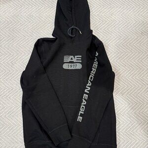 American Eagle Black Drawstring Hoodie - Mens Size L